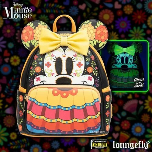 Minnie Mouse Dia de los Muertos Sugar Skull Mini-Backpack - Entertainment Earth Exclusive