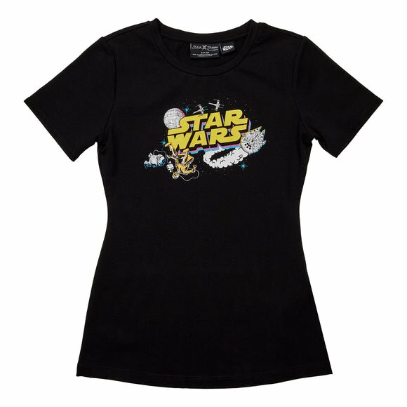 Loungefly Stitch Shoppe Star Wars Space Logo Ariana Top