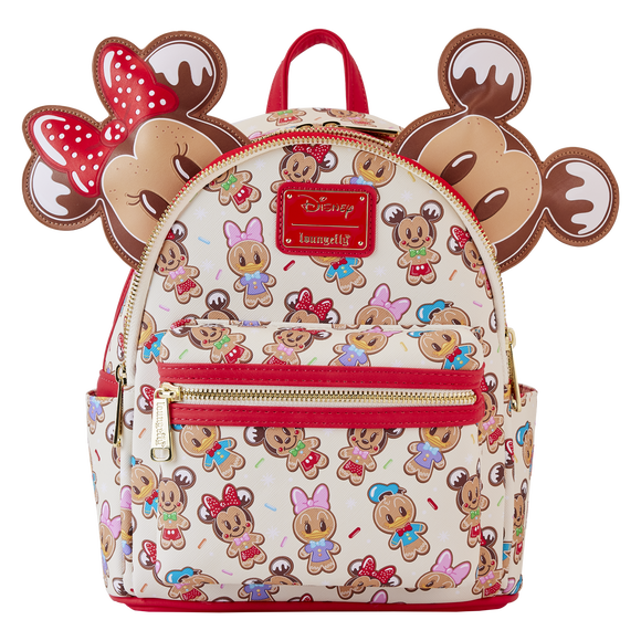 Loungefly Disney Mickey and Friends Gingerbread Cookie AOP Ear Holder Mini Backpack