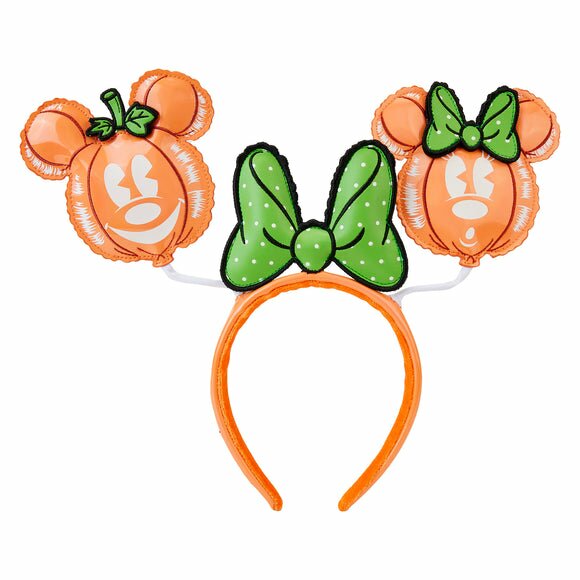 Loungefly Stitch Shoppe Disney Mickey and Minnie Mouse Pumpkin Balloon Ear Headband