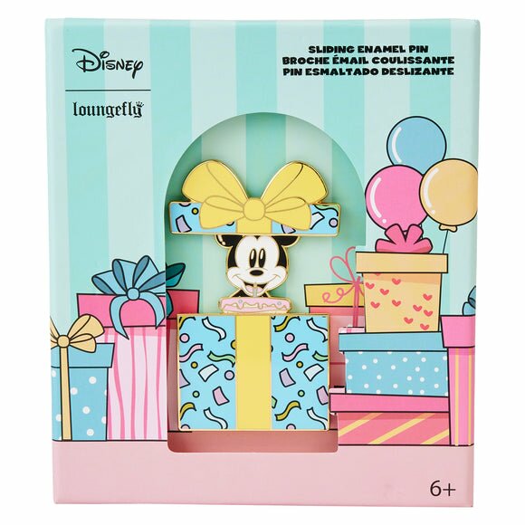 Loungefly Disney Mickey Birthday Present Surprise 3 Inch Collector Box Pin