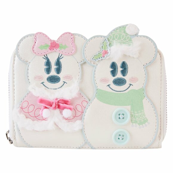 Loungefly Disney Mickey and Minnie Pastel Snowman Ziparound Wallet